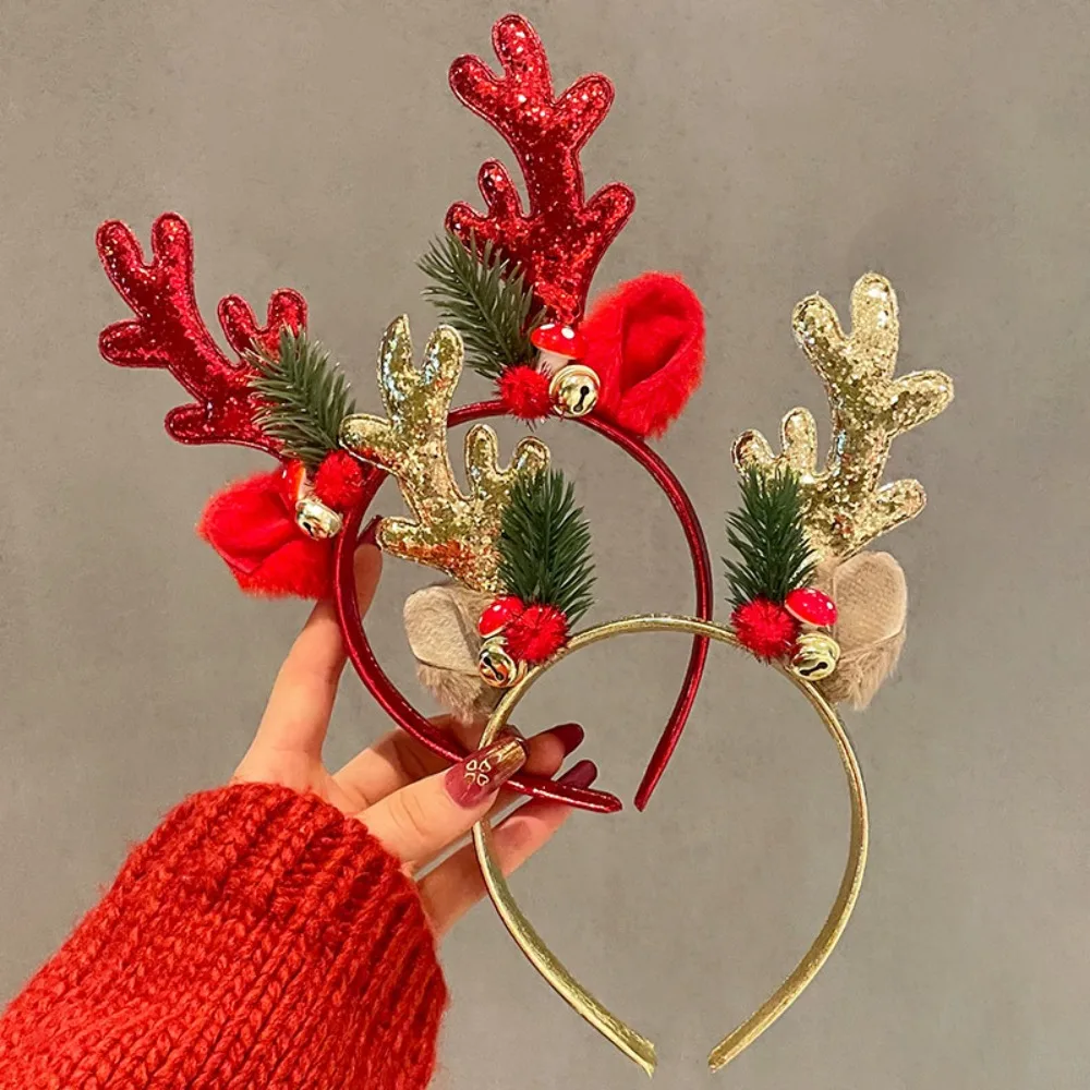 Christmas Glitter Deer Antlers - Reindeer Antlers Headband ulasan dan harga