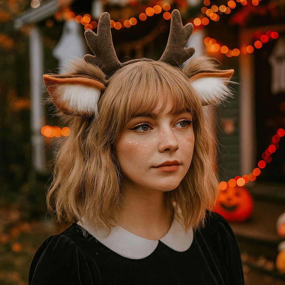 Unisex Deer Ears Reindeer Antl - Reindeer Antlers Headband ulasan dan harga