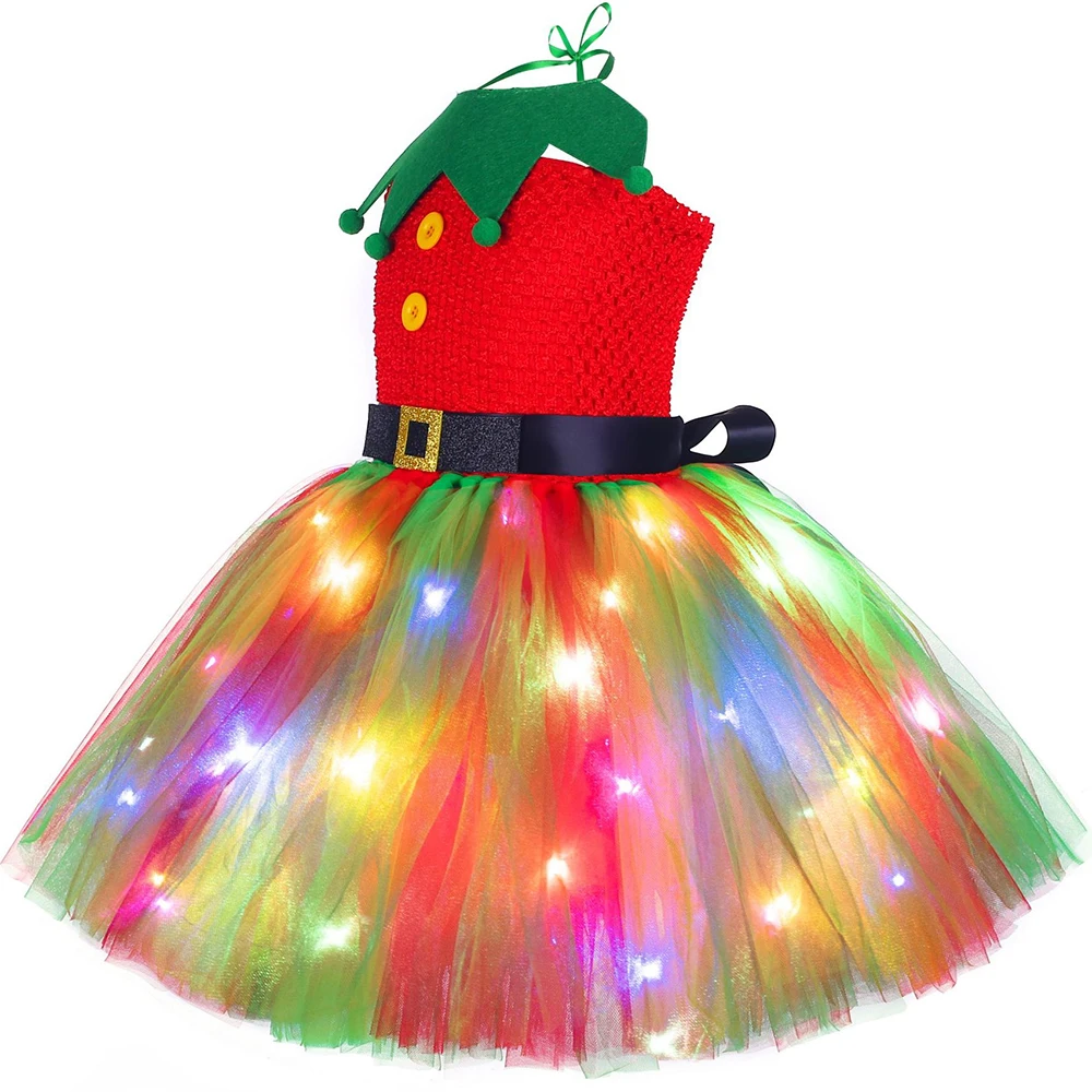 Christmas Tutu Dress Red Green - Elf Costume Christmas ulasan dan harga