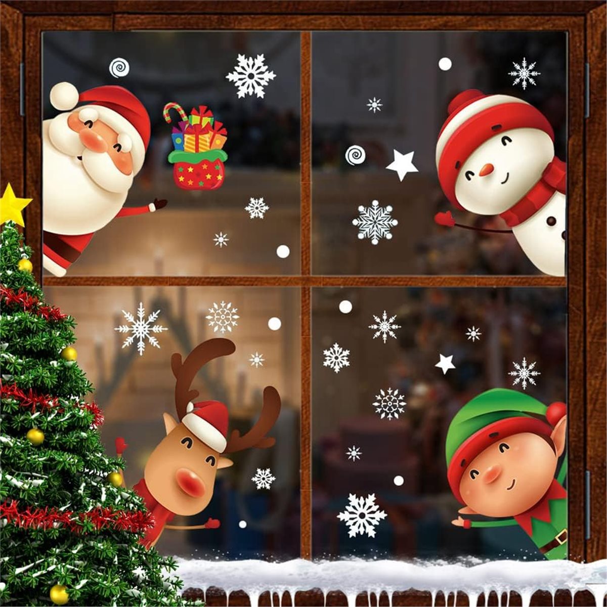 New arrival  80PCS Christmas S - Snowflake Window Decal ulasan dan harga