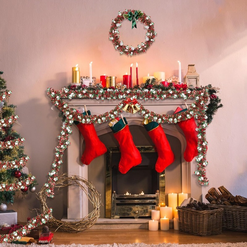 2M Red Green Christmas Tinsel  - Tinsel Garland Decoration ulasan dan harga