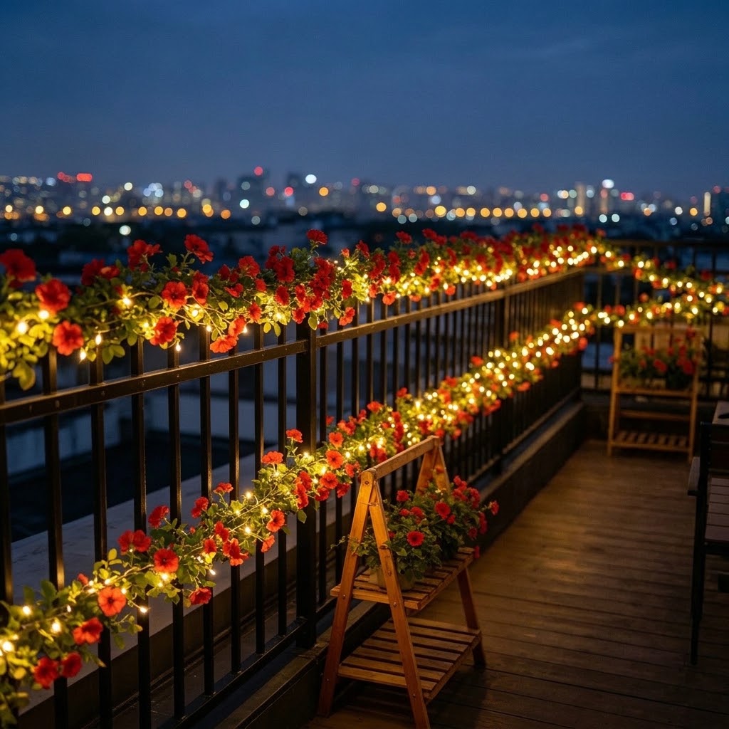 Solar Rose Vine String Lights  - Christmas Lights Outdoor ulasan dan harga