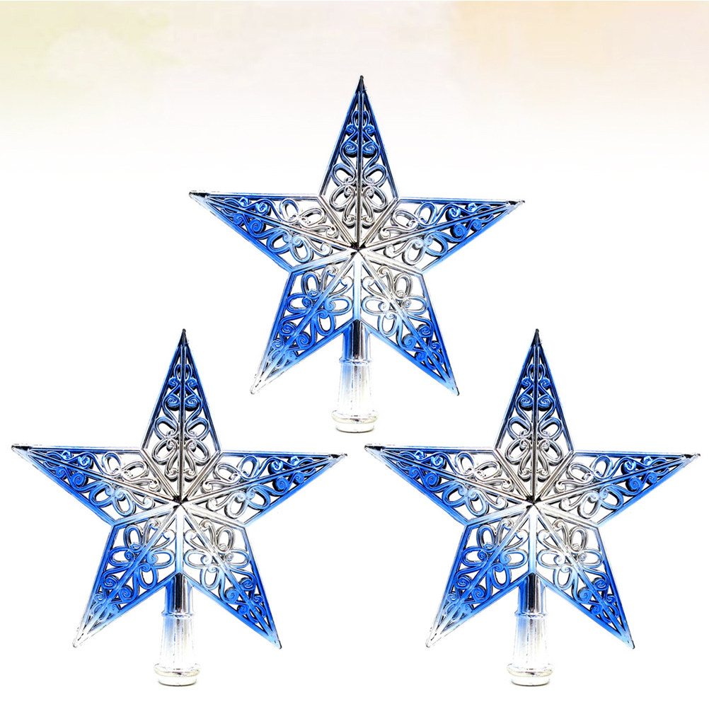 3Pcs 20Cm Hollow Star Christma - Star Tree Topper ulasan dan harga