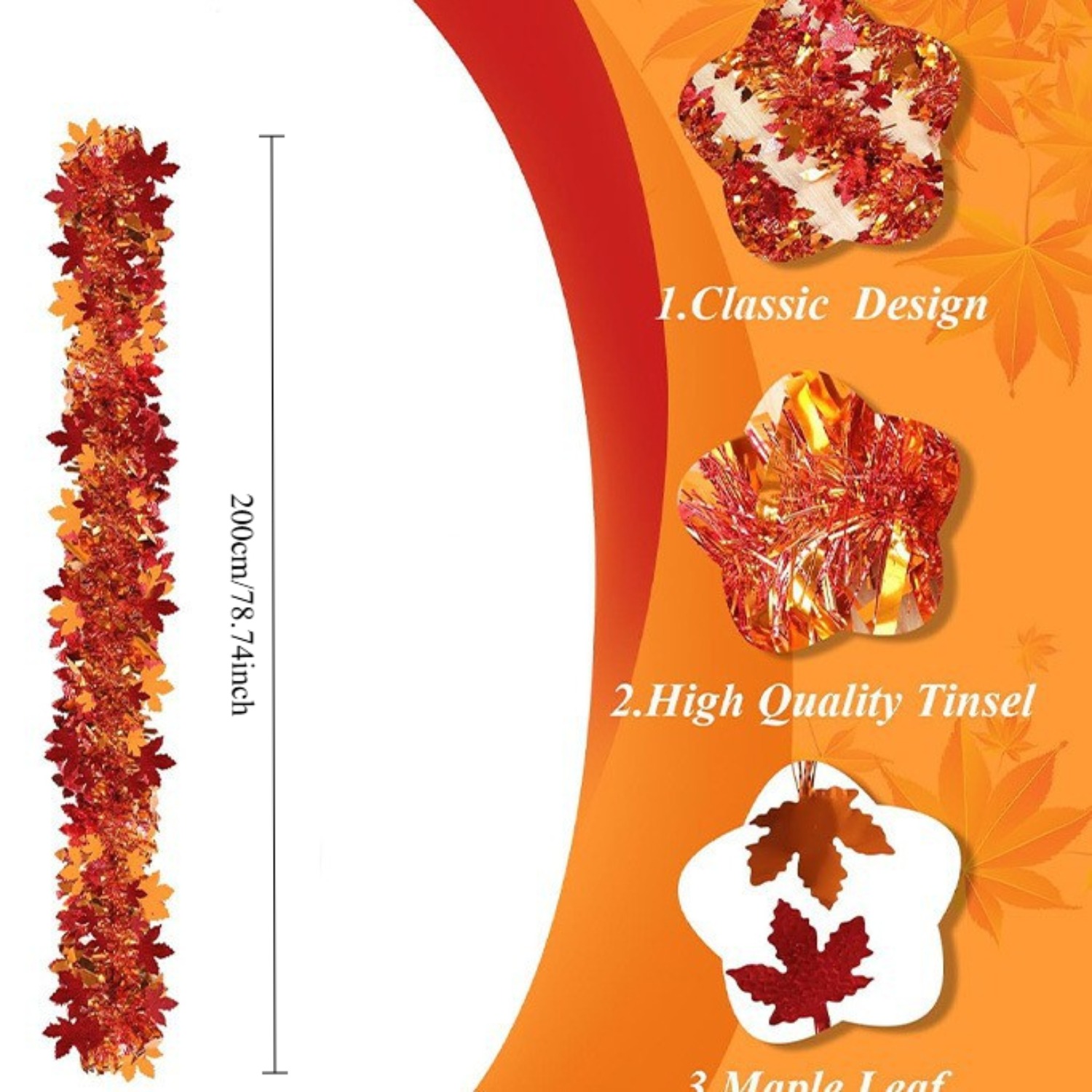 Thanksgiving Fall Tinsel Garla - Tinsel Garland Decoration ulasan dan harga