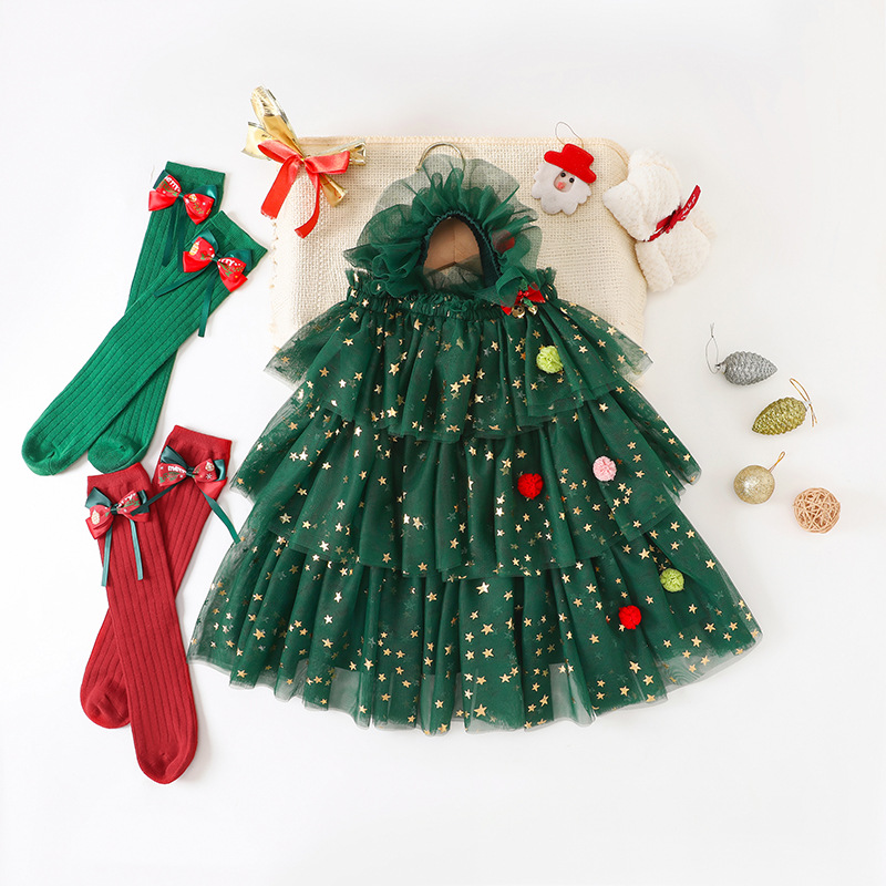 Christmas Costume Girls Suspen - Elf Costume Christmas ulasan dan harga