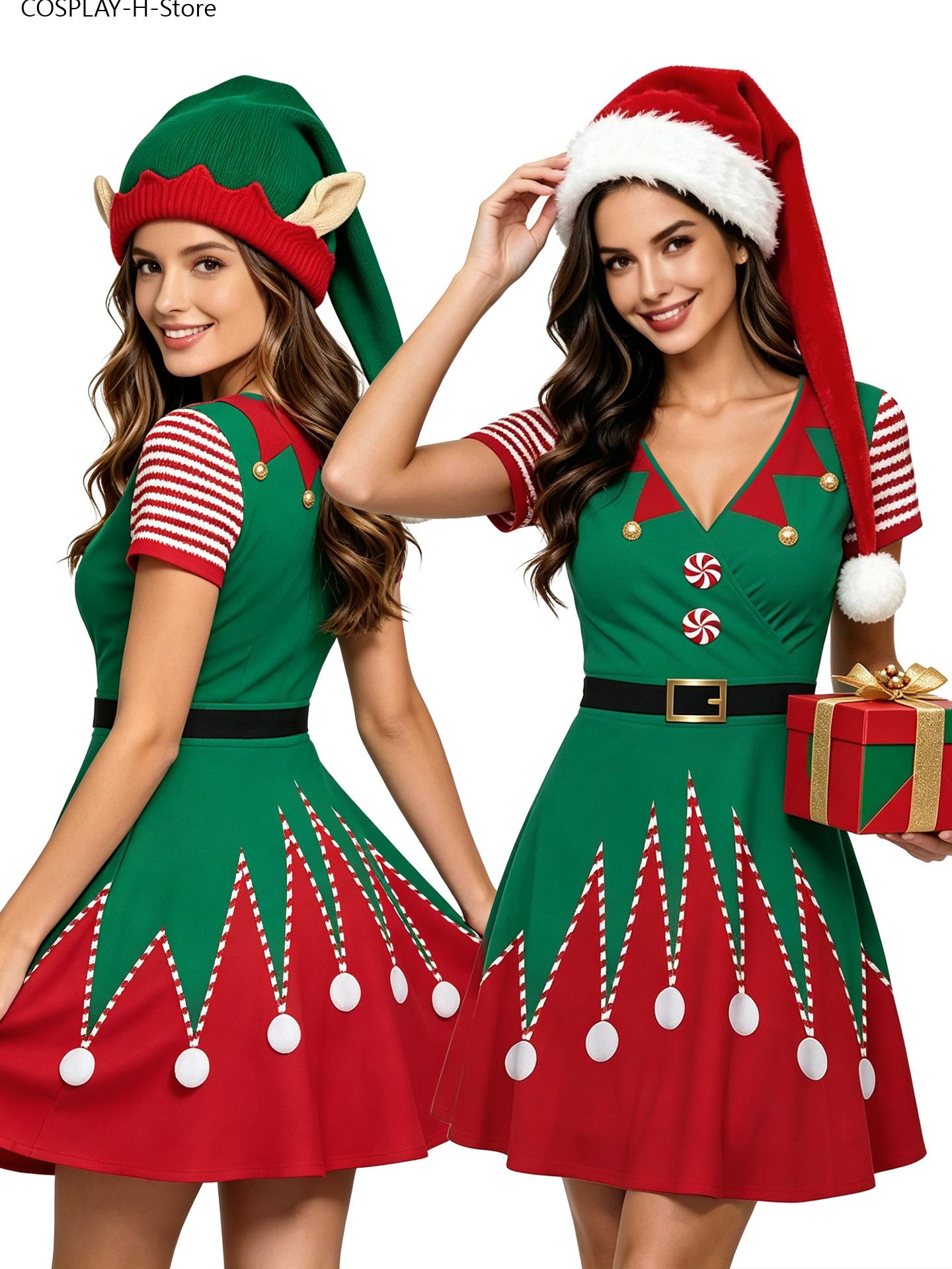 Women Christmas Elf Dress, Lon - Elf Costume Christmas ulasan dan harga
