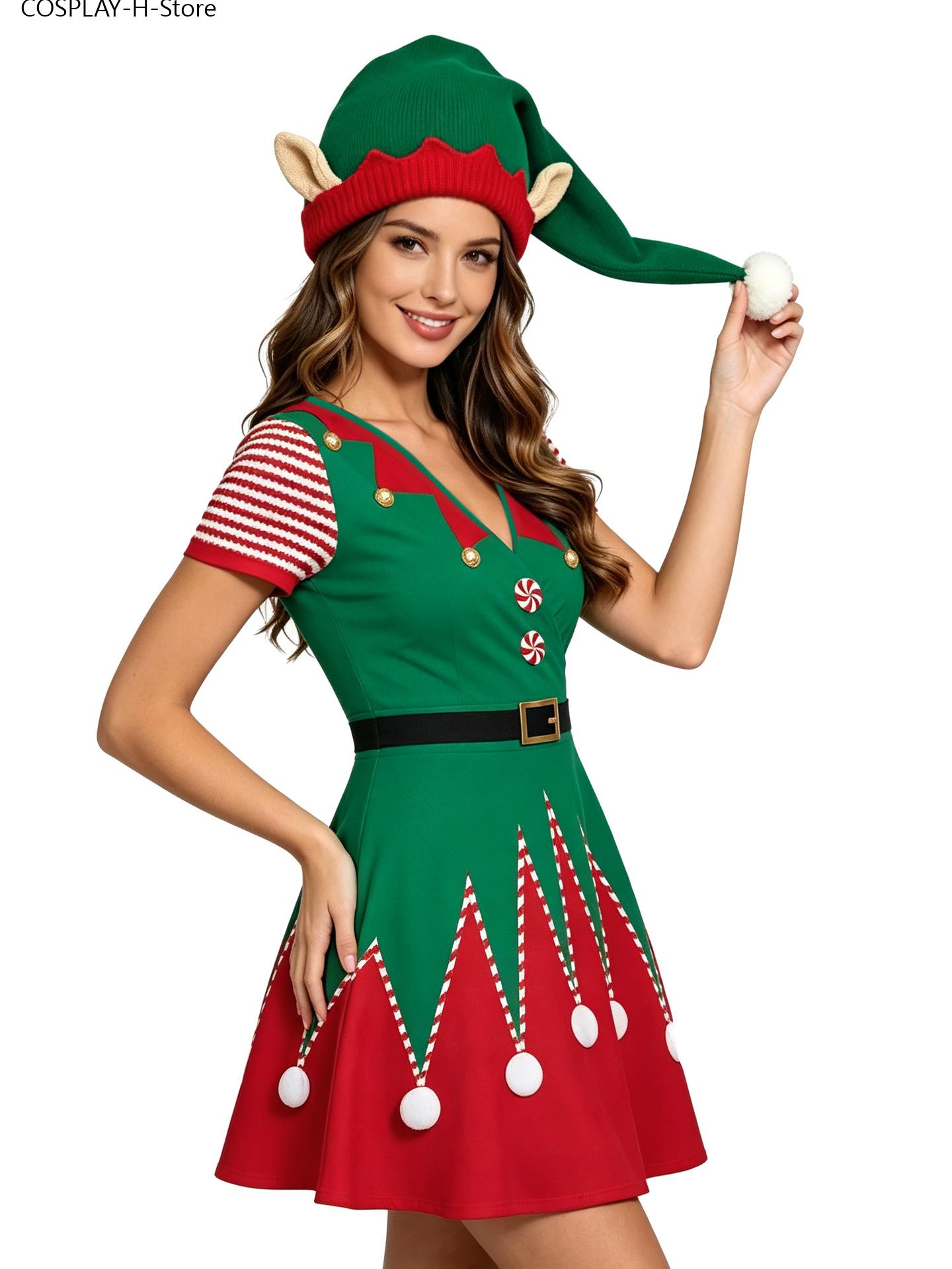 Women Christmas Elf Dress, Lon - Elf Costume Christmas ulasan dan harga